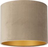 Uniqq Lampenkap velours taupe Ø 40 cm – 30 cm hoog