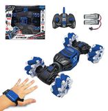 Lexibook Extreme Crosslander, lichtgevende auto met afstandsbediening voor alle terreinen, armband, oplaadbaar, elektronisch actiespel, zwart/blauw, RC49