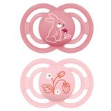 MAM Perfect fopspeen voor baby's vanaf 6 maanden, mat roze, 2 stuks