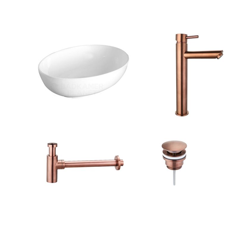 Badkamerplanet Waskomset Keramiek Arena Brons 52x39x13 cm