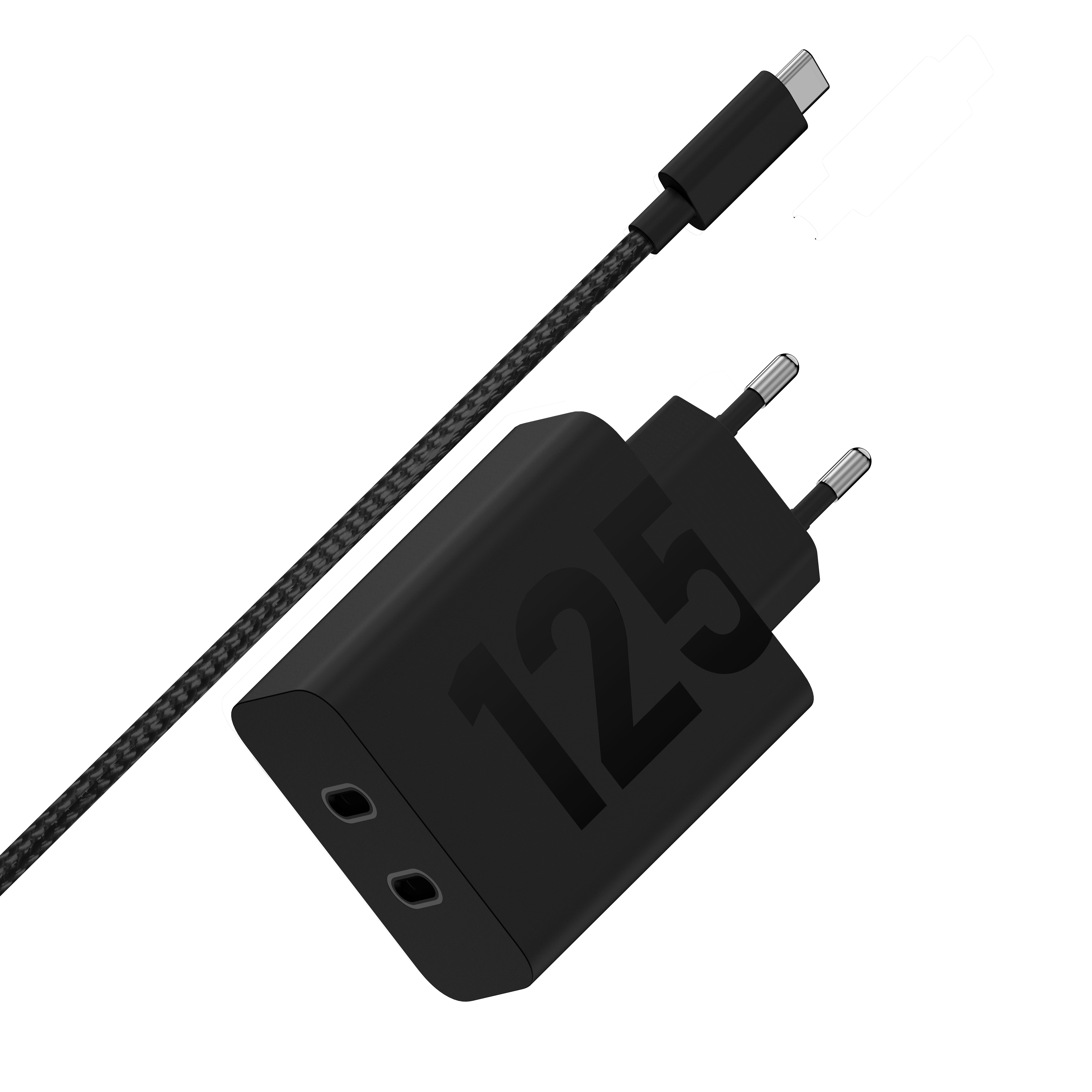 Motorola TurboPower 125W Duo Charger - Zwart - 2x USB-C - Snel Opladen