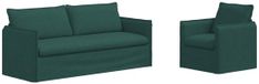 vidaXL - Canapé - 2 places - Vert foncé - Tissu