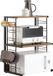 SoBuy KCR08-PF Étagère de cuisine pour micro-ondes, double étagère pour micro-ondes, étagère de cuisine à 2 niveaux, cadre en fer, charge maximale 40 kg