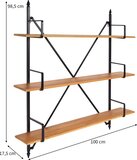 Wandrek Rassa - Hout/Metaal - 100x17x98 cm - Zwart/Hout
