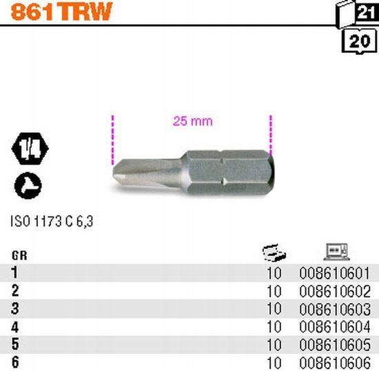 Beta Schroefbit Tri-Wing TRW T2 1/4" GR2 861TRW