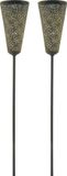 Luxform - 2x Solar Tuinfakkel Leeds - LED - Zonne-energie - Zwart