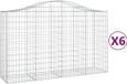 vidaXL Gabions - 6 pièces - voûté - 200x50x120/140 cm - fer