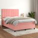 Maison Exclusive - Lit boxspring avec matelas, rose, 140x200 cm, velours