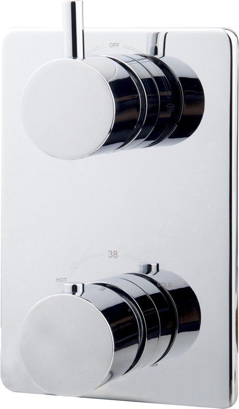 Wiesbaden Caral Inbouw Douchekraan Afbouwset 2-Weg - Chroom | Thermostatisch