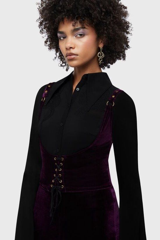 Killstar Beneath The Eclipse - Night Petal Underbust Corset Dames Korset - paars - 4XL