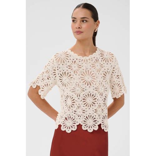 Kaffe top crochet ecru