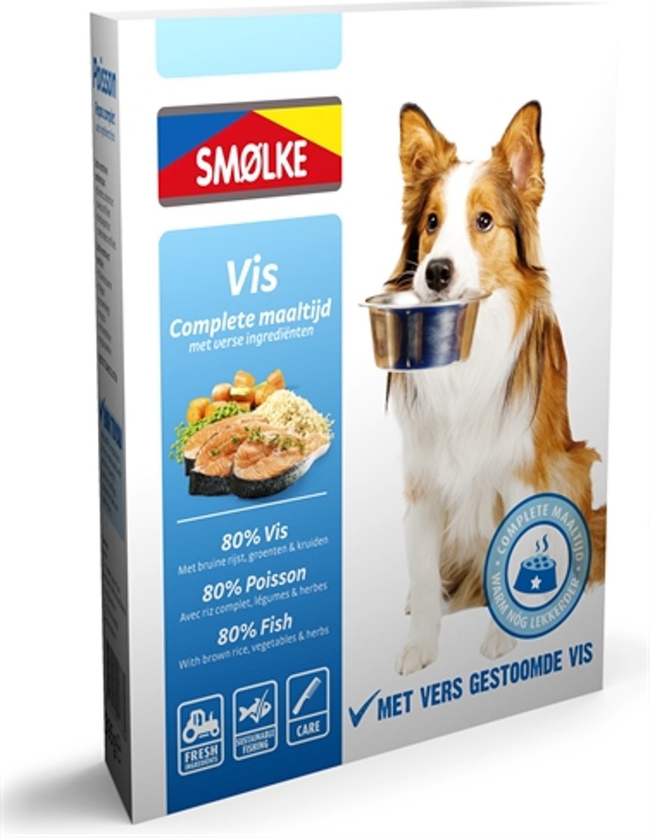 SMOLKE vers gestoomd vis hondenvoer 10 x 395 gr