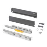 Emuca Outdoor lade Vertex Push Synchro met 3D-regeling, hoog 93mm, 40kg, diepte 450mm, Staal, Antracietgrijs