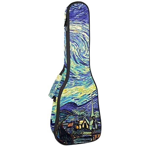 Mersov Tenor Ukulele Gigbag Waterdichte Ukelele Hoes Gewatteerde Rugzak, Geweldig voor Sopraan Concert (21/23/24") Olieverfschilderij Galaxy