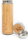 Pandoo Bamboe Thermosfles - Geïsoleerd - Inclusief Theezeef - 0.48L