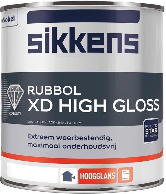 Sikkens Rubbol XD High Gloss 1 liter - Wit - Hoogglans - Houtverf