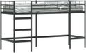 vidaXL Kids' Loft Bed Frame - Black - 90 x 190 cm - Steel