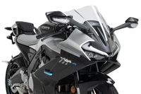Puig 22731W Aerodynamische en sportieve Z-racing-koepel, 3 mm, acryl, dubbele hoogte en zijkanalen voor betere bescherming en stabiliteit, transparant