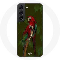 Maniacase Etui voor Samsung Galaxy S21 FE Pionus Papegaai Rood