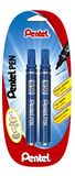 Pentel N50 permanente marker, conische punt, blauw, 2 stuks