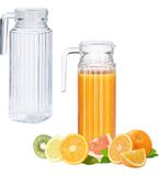 Merkloos / Sans marque Relaxdays 2x Glazen Waterkan 1L met Handvat - Transparant