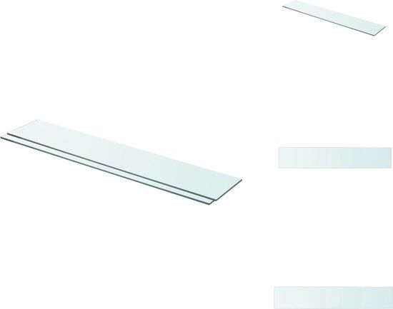 vidaXL Glazen Plank - 2 stuks - 80x15 cm - Transparant