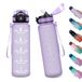 1 liter Fitnessdrinkfles met rietje, waterfles met tijdmarkering, herbruikbare fles, lekvrij, sportdrinkfles voor volwassenen, fitnessstudio, camping, yoga
