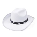 Witte Bristol Novelty Witte vilten cowboyhoed met noppen