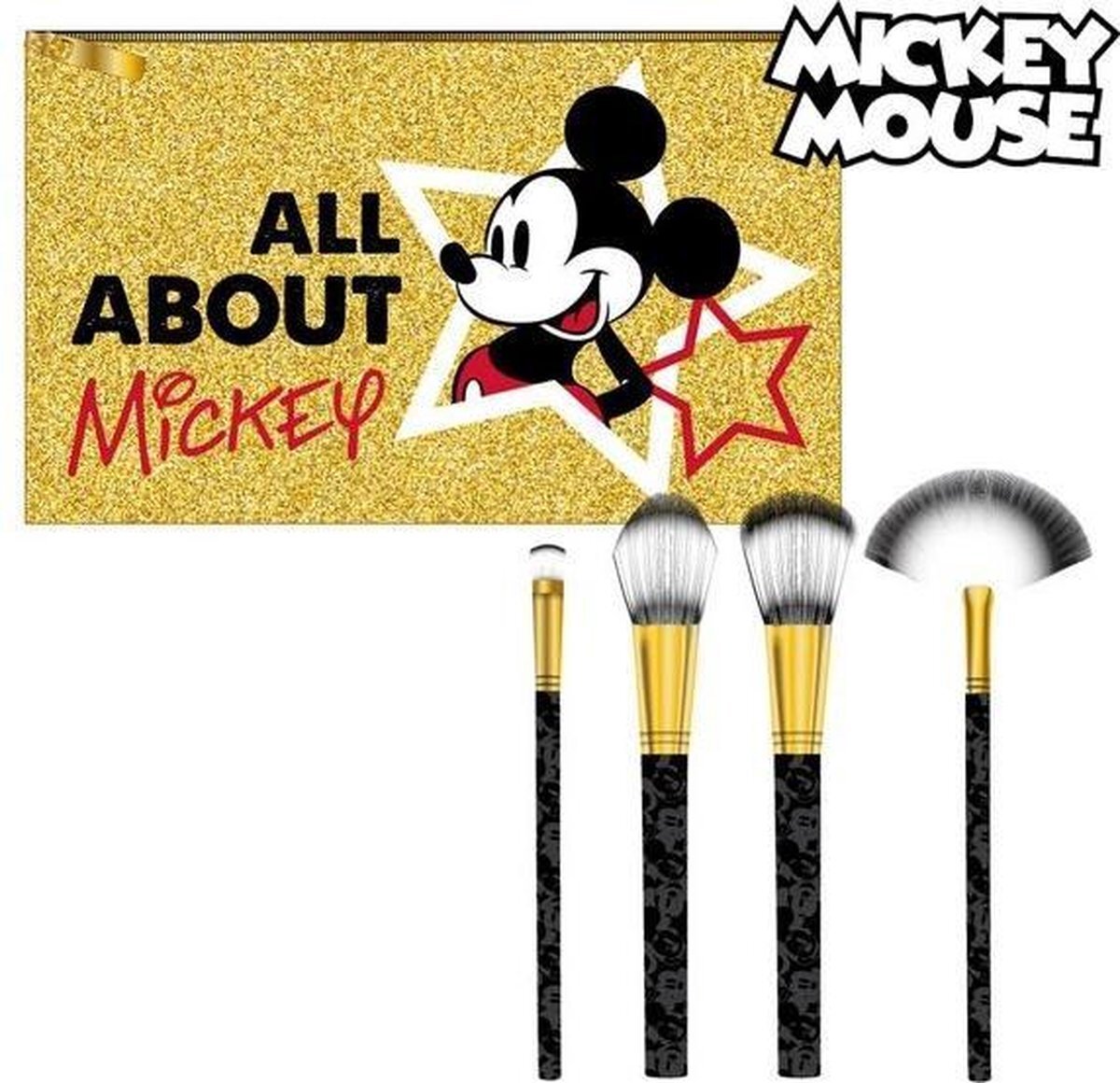 Mickey Mouse Make-up Brush Set Golden 5 Pcs