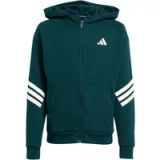 Adidas Future Icons 3 Stripes Sweatshirt Met Rits Groen 7-8 Years Jongens,Meisjes