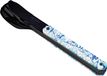 Akinod 12H34, acier inoxydable, set de couverts, bleu, blanc, polymère, bleu, blanc, 33 mm