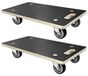 2 roulettes de meubles, 58x29 cm, adaptées à un poids jusqu'à 250 kg, en bois, avec 4 roues