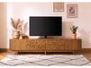 MOSAYK Meuble TV en bois d'acacia 220x40x49 naturel laqué #120