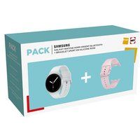Samsung Smartwatch Pack Galaxy Watch 8 40 mm Bluetooth Zilver + Roze siliconen sportband