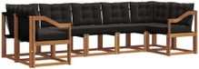 vidaXL - Hoek loungeset - 7 zitplaatsen - Acacia hout - Naturel en zwart