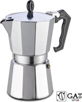 G.A.T. Italia Lady Oro Moka Percolator - 9 Cups - 450ml - Black & Aluminum