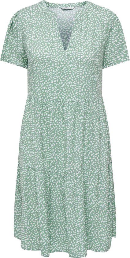 ONLY ONLZALLY LIFE S/S THEA DRESS NOOS Women's Dress - Green/White - Size M - Viscose