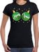 Bellatio Decorations Shoppartners Bv Fout kerst t-shirt zwart met groene merry Xmas ballen borsten voor dames - kerstkleding / christmas outfit XXL