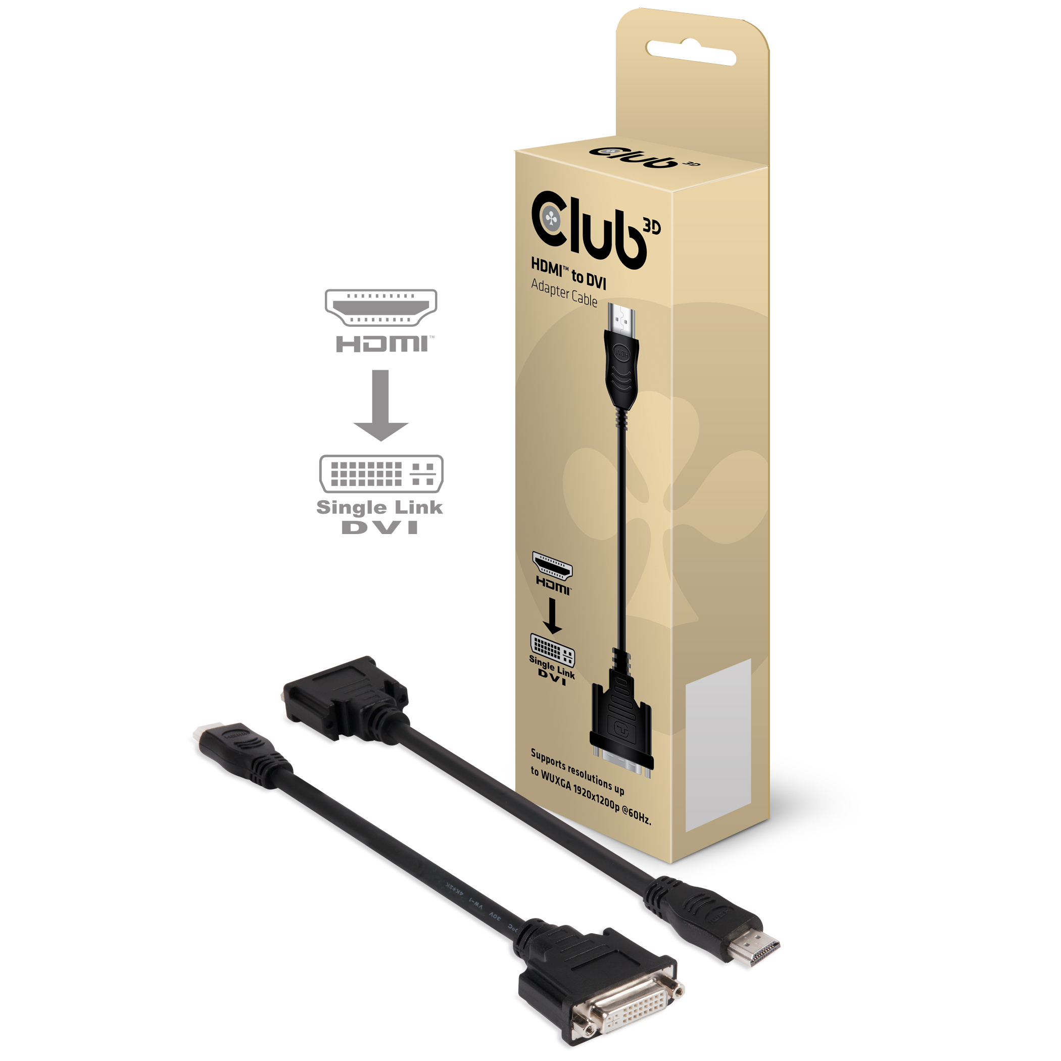 Club 3D HDMI to DVI Single Link Passive Adapter