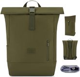 Johnny Urban Rolltop Rugzak Dames & Heren Groen - Robin Large - Dagrugzak met 16 inch laptopvak - Gerecycled PET - 18-22L - Waterafstotend