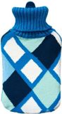 EDM Bouteille d'eau chaude - 2L - Carreaux maritimes - Bleu