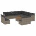 vidaXL 14-delige loungeset met kussens, polyrattan, grijs