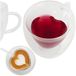 Ruhhy Thee/Koffie glas - 240 ml - transparant - dubbelwandig - 10 x 10 cm - thermisch - hartvormig -