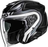 HJC F31 Bask Jethelm - Zwart/wit/zilver