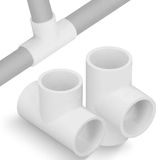 Tee 12 stuks PVC Plastic Gelijke Diameter Verbindingsstukken - Adapter voor Buisfittingen Tent Connector voor Waterleiding - Huisverbetering (20mm)