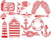 Aladine STAMPO TEXTILE NAVY Hobbystempel voor Volwassenen, Home deco, Set