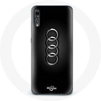Audi Logo hub cover zwarte achtergrond Maniacase Hoesje voor Huawei p20