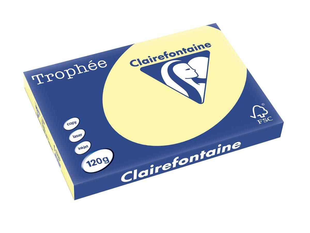 Clairefontaine Trophée Pastel A3 geel 120 g 250 vel