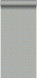 Esta Home Behang Ruiten Vintage Blauw en Glanzend Koper Bruin - 128830 - 0.53 x 10.05 m