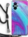 Case Company® - Xiaomi Poco M5 Case with Cord - Flowing Rainbow - Black Cord - All-Around Protection